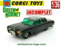 La Black Beauty du Frelon Vert en miniature par Corgi au 1/36e incomplète