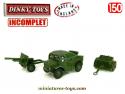 Le train d'artillerie miniature de Dinky Toys England au 1/50e incomplet