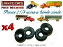 Les 4 Pneus Dinky Toys 21/8 noirs a bande ronde pour vos camions Dinky
