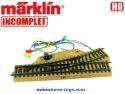 Le rail aiguillage ferroviaire gauche voie M par Marklin au H0 HO incomplet
