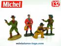 Un lot de 4 cow-boys Jouets Michel en plastique au 1/32e