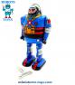 Le robot astronaute jouet bleu de style ancien vintage reproduit en métal