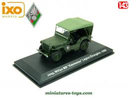 La Jeep Willys MB Edelweiss de la Légion en miniature par Ixo models au 1/43e 