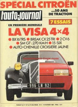 La revue n°3 de l'Auto Journal de février 1984 sur les 50 ans de la Traction Citroën