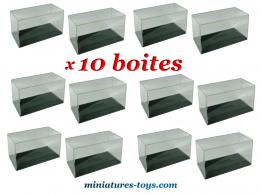Un lot de dix boites vitrines hautes pour exposer vos voitures miniatures