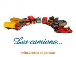 Un lot de 9 camions miniatures au 1/87e incomplets