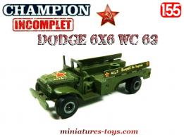 Le Dodge 6x6 WC 63 militaire en miniature de Champion au 1/55e incomplet