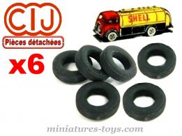 Les 6 pneus pour les Renault R 4145 et Panhard Movic citerne miniatures CIJ