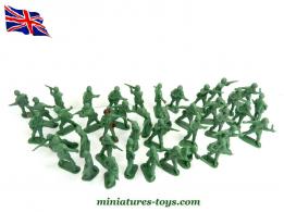 Un ensemble de 40 soldats anglais 1960 en plastique au 1/36e