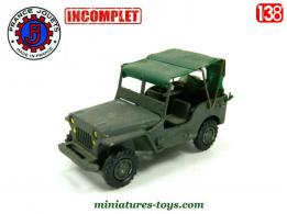 La Jeep Willys militaire bâchée miniature de France Jouets au 1/38e incomplète