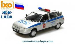 La VAZ Lada 2112 DPS de la police de Moscou en miniature Ixo Models au 1/43e 