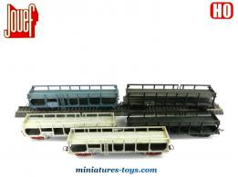 Cinq wagons porte autos STVA de la SNCF en miniatures par Jouef au H0 HO