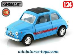 La Fiat 500 1965 bleue en miniature de Kinsmart au 1/24e