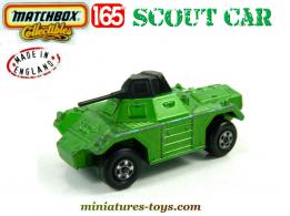 Le Scout car Matchbox Rolamatics vert métal a tourelle en miniature au 1/65e