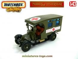 Le Renault AG 1910 ambulance militaire en miniature par Matchbox au 1/43e