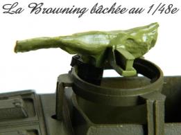 2 mitrailleuses Browning miniatures bâchée moulées en résine verte au 1/48e