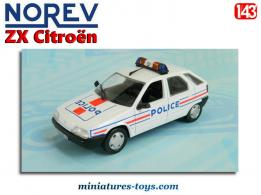 La ZX Citroën 1992 Police en miniature de Norev au 1/43e