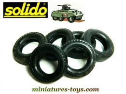 Lot de 6 pneus 21/13 noirs et striés pour vos militaires et camions Solido Verem