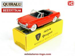 Le cabriolet 404 Peugeot rouge en miniature par Quiralu au 1/43e
