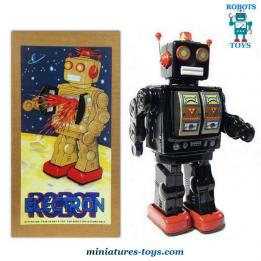 Le robot jouet Grand électron noir en métal de style ancien vintage Tin Toys