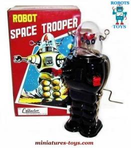 Le robot noir en métal Space Trooper de style ancien du film Planète interdite