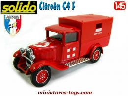 L'ambulance Citroën C4 F tôlé pompiers miniature de Solido au 1/45e