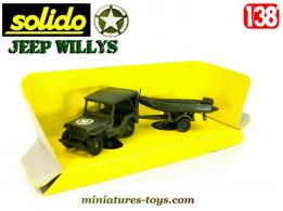 La Jeep Willys avec sa remorque porte bateau Zodiac en miniature de Solido