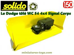 Le Dodge tôlé WC 54 4x4 Signal Corps en miniature militaire Solido au 1/50e