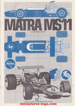 La notice de montage du kit de la Matra MS 11 Tamiya au 1/12e