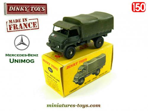 Le camion Mercedes Benz Unimog militaire bâché miniature Dinky Toys au