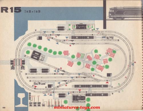 Un livret de plans de réseaux de trains miniatures au HO Jouef de 1965