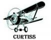 Un avion biplan du type Curtiss jaune du style jouet ancien en métal