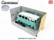 Le Combi T1 Samba vitré Volkswagen bleu en miniature par Cararama au 1/43e