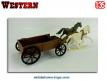 Un chariot non bâché de Cow-boys du Far West en miniatue au 1/35e