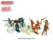 Un lot de 9 cowboys et indiens en plastique Comansi des années 1970 au 1/32e