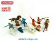 Un lot de 9 cowboys et indiens en plastique Comansi des années 1970 au 1/32e