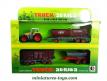 Le tracteur agricole et trois remorques en miniatures de Donbful au 1/72e