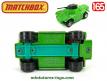Le Scout car Matchbox Rolamatics vert métal a tourelle en miniature au 1/65e