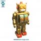 Le robot jouet Grand électron doré en métal de style ancien vintage Tin Toys