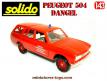 Le break 4x4 Peugeot 504 Dangel Pompiers en miniature de Solido au 1/43e