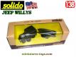 La Jeep Willys avec sa remorque porte bateau Zodiac en miniature de Solido