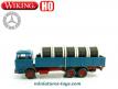 Le camion Mercedes porte rouleaux en miniature de Wiking au 1/87e H0 HO