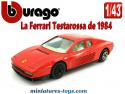 La Ferrari Testarossa rouge de 1984 en miniature par Bburago au 1/43e