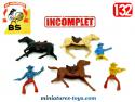 Les cow boys en figurines 1960 par BS Beuzen Sordet au 1/32e incomplets