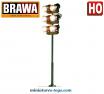 Le mat d'éclairage six lampes de triage miniature par Brawa pour train au H0