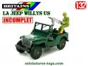 La Jeep Willys US miniature verte par Britains au 1/32e incomplète