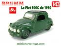 La Fiat 500C verte de 1950 en miniature par Brumm au 1/43e
