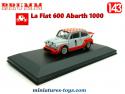 La Fiat 600 Abarth 1000 de 1970 en miniature par Brumm au 1/43e