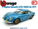 La Renault Alpine A110 bleue en voiture miniature par Burago au 1/24e