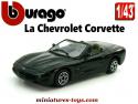 La Chevrolet Corvette noire en miniature de Burago au 1/43e